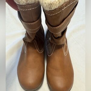 Totes Brown Boots with Strap Detail